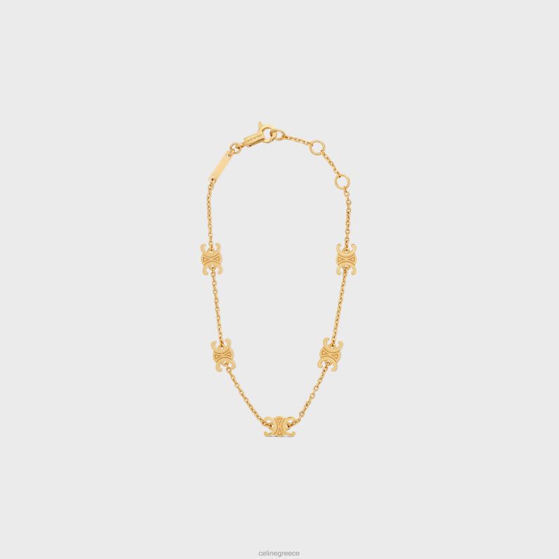 βραχιόλι triomphe mini triomphe από ορείχαλκο με φινίρισμα γυναίκες CELINE 640PT1297 αξεσουάρ χρυσός