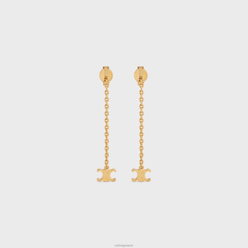 triomphe mini triomphe σκουλαρίκια από ορείχαλκο με φινίρισμα γυναίκες CELINE 640PT1298 αξεσουάρ χρυσός