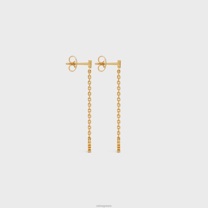 triomphe mini triomphe σκουλαρίκια από ορείχαλκο με φινίρισμα γυναίκες CELINE 640PT1298 αξεσουάρ χρυσός