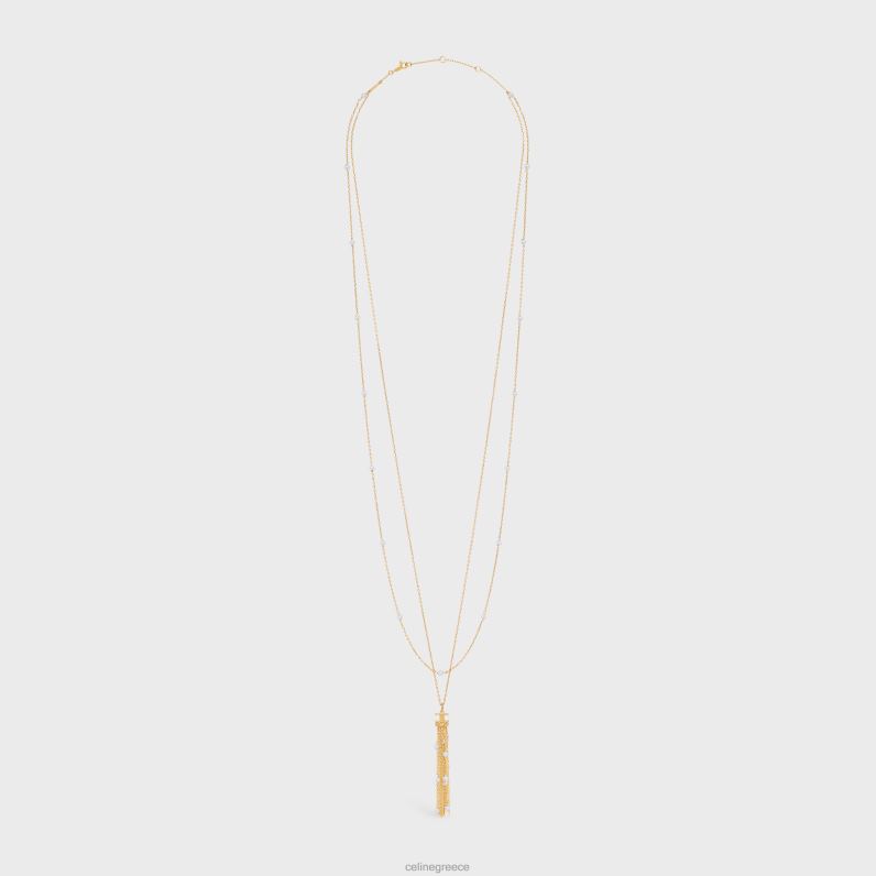 triomphe pearl sautoir από ορείχαλκο με χρυσό φινίρισμα & πέρλες ρητίνης γυναίκες CELINE 640PT1280 αξεσουάρ χρυσό/ελεφαντόδοντο