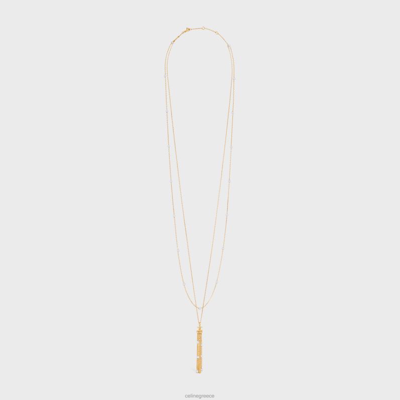 triomphe pearl sautoir από ορείχαλκο με χρυσό φινίρισμα & πέρλες ρητίνης γυναίκες CELINE 640PT1280 αξεσουάρ χρυσό/ελεφαντόδοντο