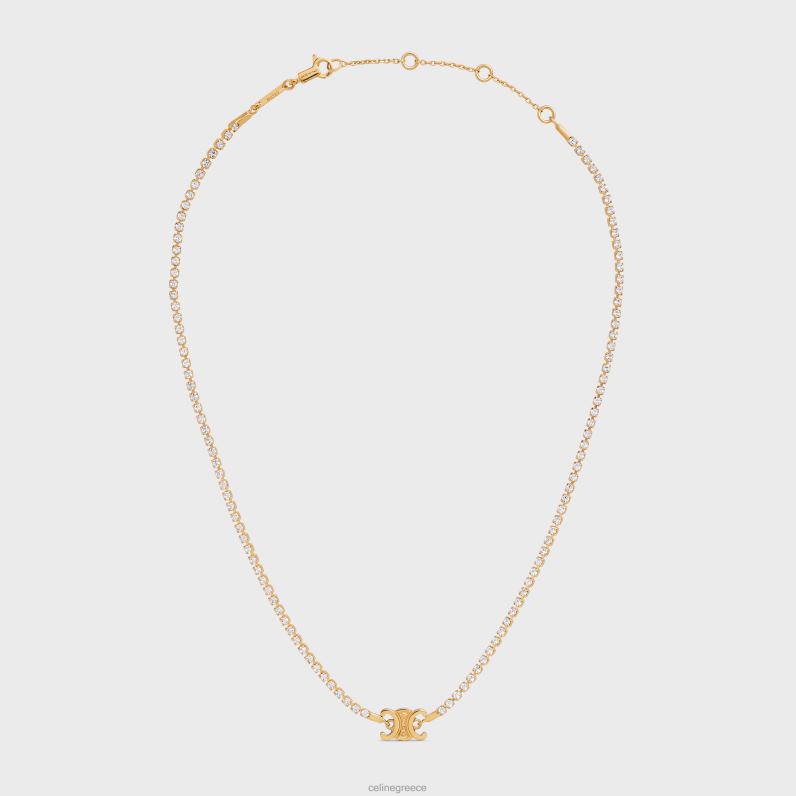 κολιέ triomphe sparkle από ορείχαλκο με φινίρισμα & στρας γυναίκες CELINE 640PT1274 αξεσουάρ χρυσός
