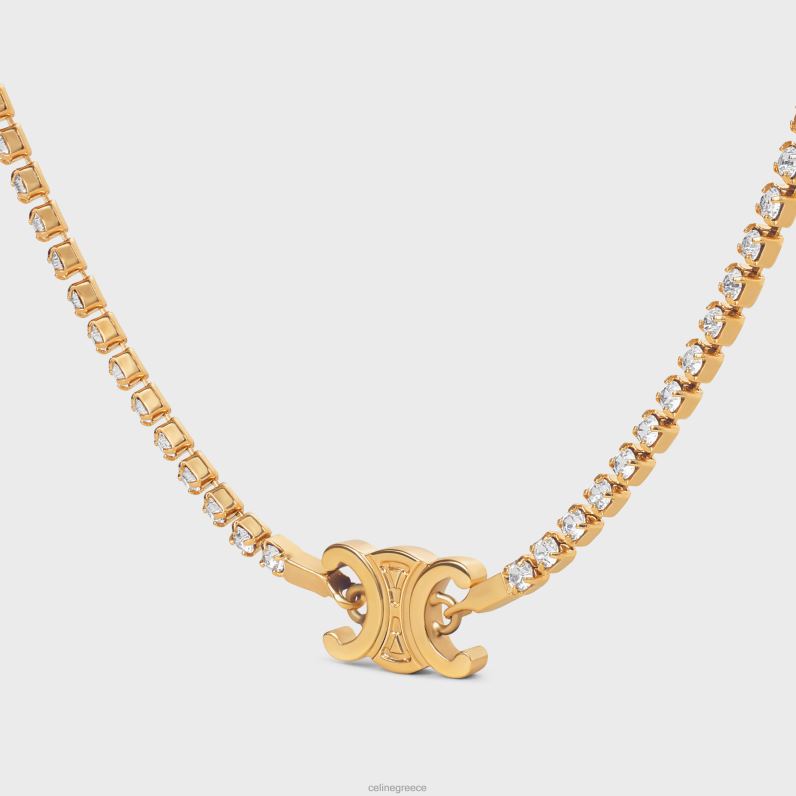 κολιέ triomphe sparkle από ορείχαλκο με φινίρισμα & στρας γυναίκες CELINE 640PT1274 αξεσουάρ χρυσός