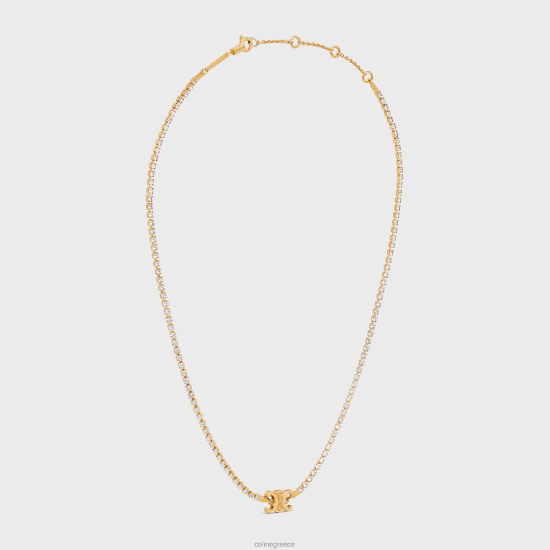 κολιέ triomphe sparkle από ορείχαλκο με φινίρισμα & στρας γυναίκες CELINE 640PT1274 αξεσουάρ χρυσός