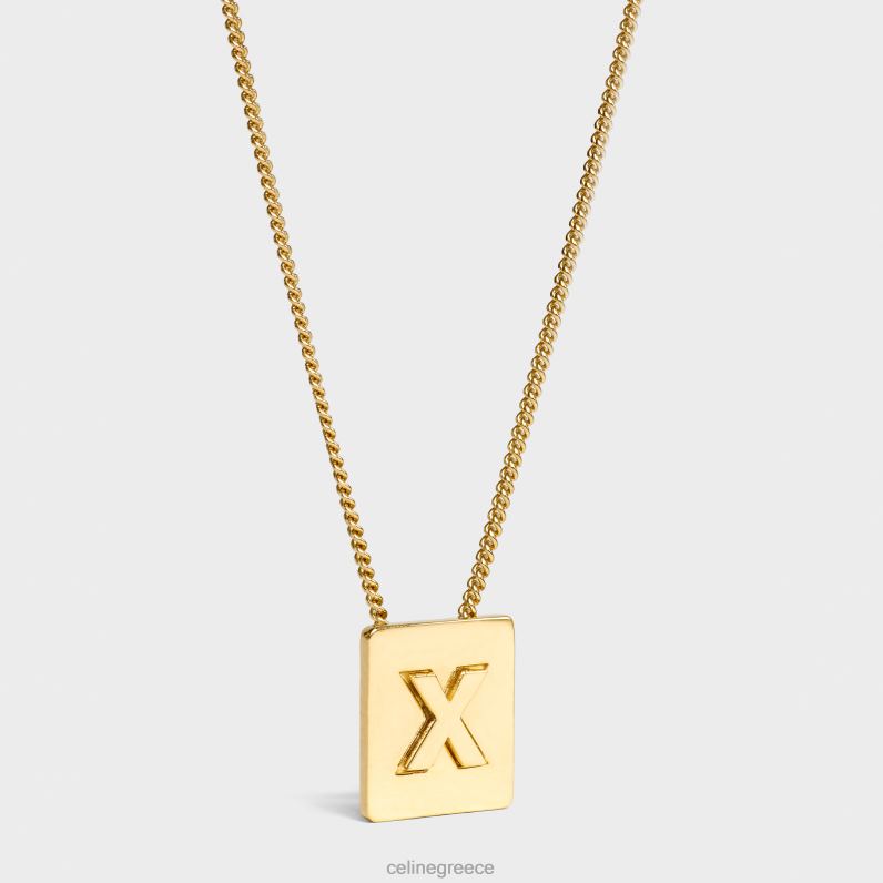 αλφάβητο x κολιέ από ορείχαλκο με φινίρισμα γυναίκες CELINE 640PT1347 αξεσουάρ χρυσός