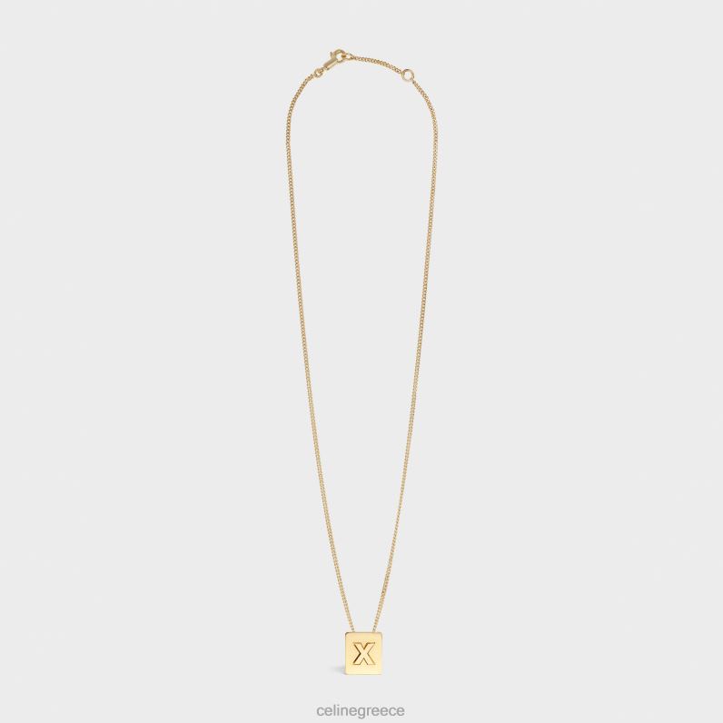 αλφάβητο x κολιέ από ορείχαλκο με φινίρισμα γυναίκες CELINE 640PT1347 αξεσουάρ χρυσός