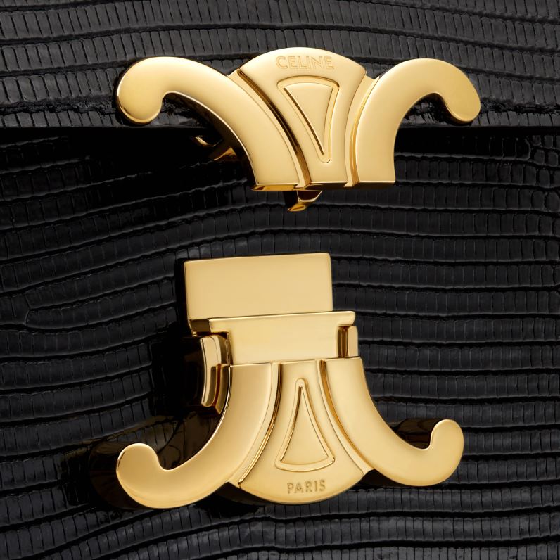 μίνι κουτί θρίαμβος σε σαύρα γυναίκες CELINE 640PT394 αξεσουάρ μαύρος