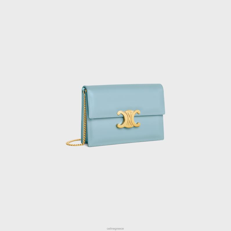 clutch soir σε γυαλιστερό δέρμα μόσχου γυναίκες CELINE 640PT393 αξεσουάρ Καλιφόρνια μπλε