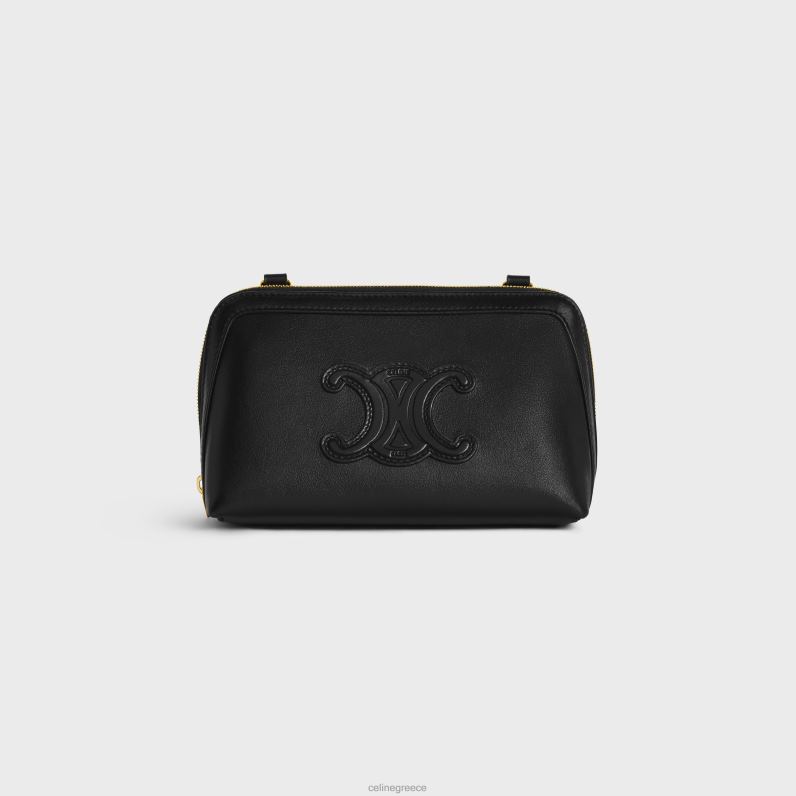 συμπλέκτης στην αλυσίδα cuir triomphe σε λείο δέρμα μόσχου γυναίκες CELINE 640PT335 αξεσουάρ μαύρος