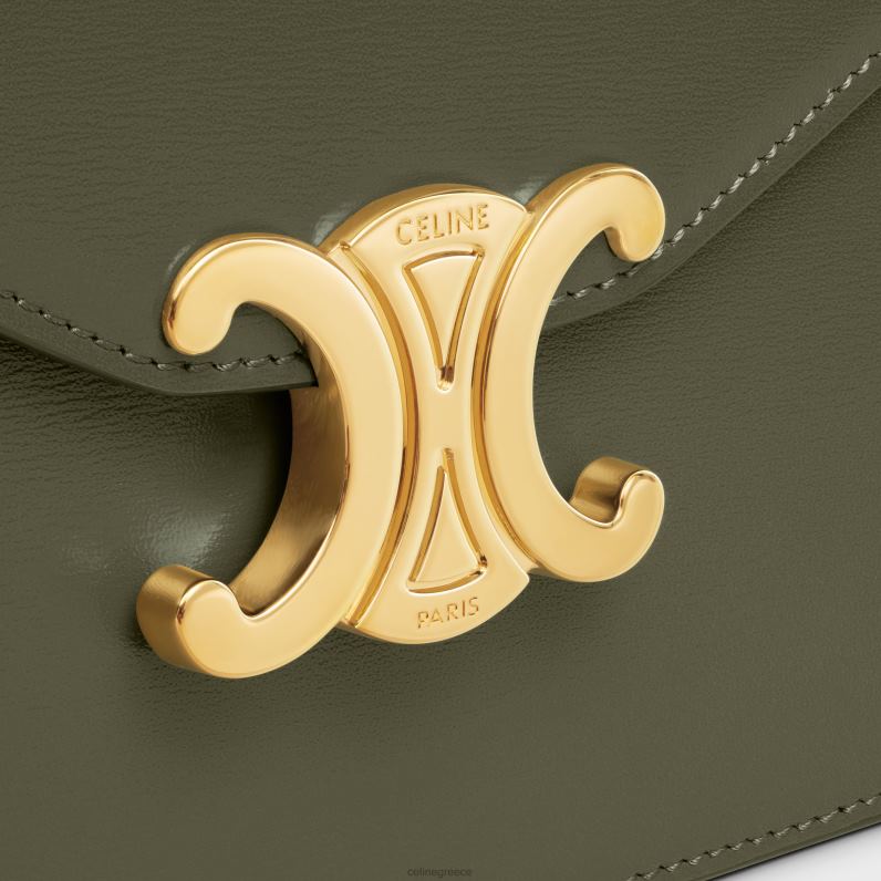 πορτοφόλι σε αλυσίδα margo σε γυαλιστερό δέρμα μοσχαριού γυναίκες CELINE 640PT307 αξεσουάρ μαύρη ελιά