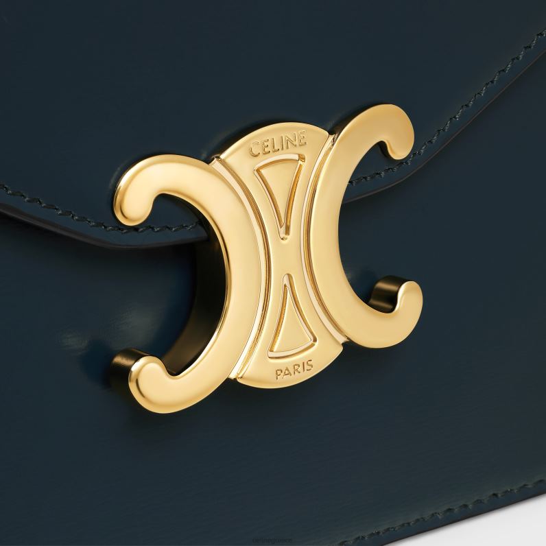 πορτοφόλι σε αλυσίδα margo σε γυαλιστερό δέρμα μοσχαριού γυναίκες CELINE 640PT314 αξεσουάρ ναυτικό μπλε