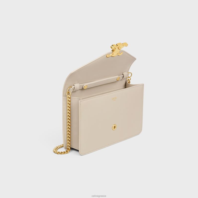 πορτοφόλι σε αλυσίδα margo σε γυαλιστερό δέρμα μοσχαριού γυναίκες CELINE 640PT318 αξεσουάρ ελαφριά πέτρα