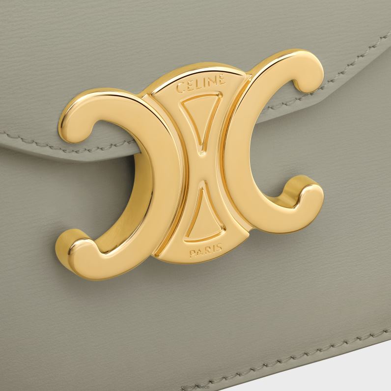 πορτοφόλι σε αλυσίδα margo σε γυαλιστερό δέρμα μοσχαριού γυναίκες CELINE 640PT349 αξεσουάρ πράσινο πηλό