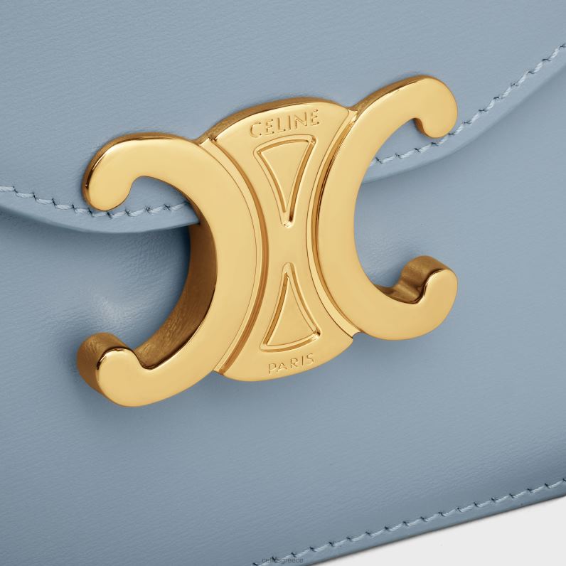 πορτοφόλι σε αλυσίδα margo σε γυαλιστερό δέρμα μοσχαριού γυναίκες CELINE 640PT352 αξεσουάρ μπλε γκρι