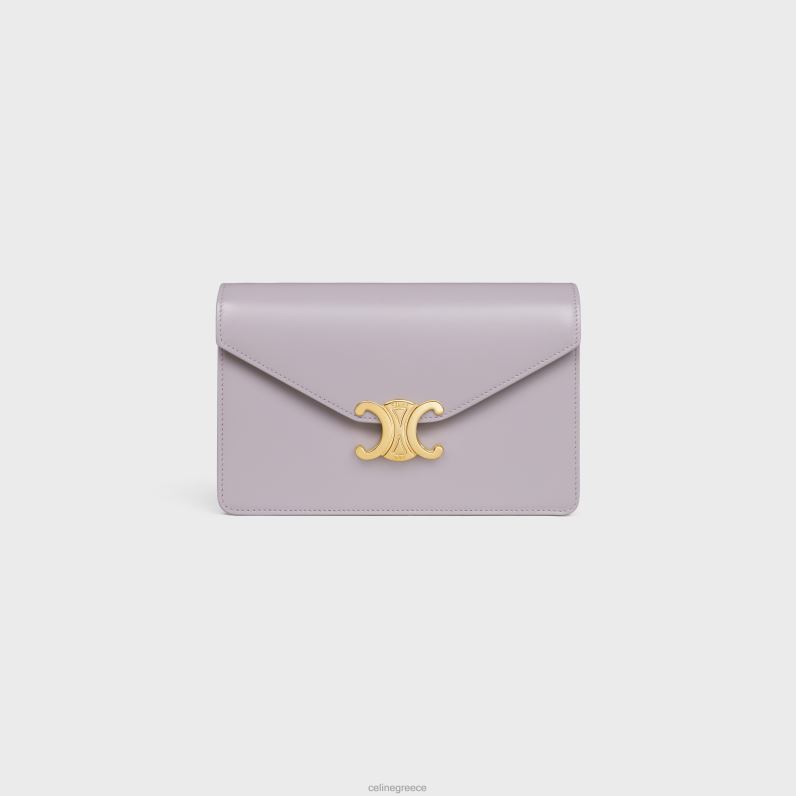 πορτοφόλι σε αλυσίδα margo σε γυαλιστερό δέρμα μοσχαριού γυναίκες CELINE 640PT354 αξεσουάρ ανοιχτό λιλά