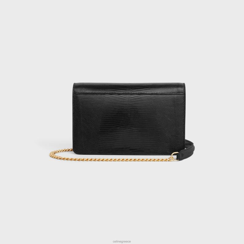 πορτοφόλι σε αλυσίδα margo σε σαύρα γυναίκες CELINE 640PT359 αξεσουάρ μαύρος