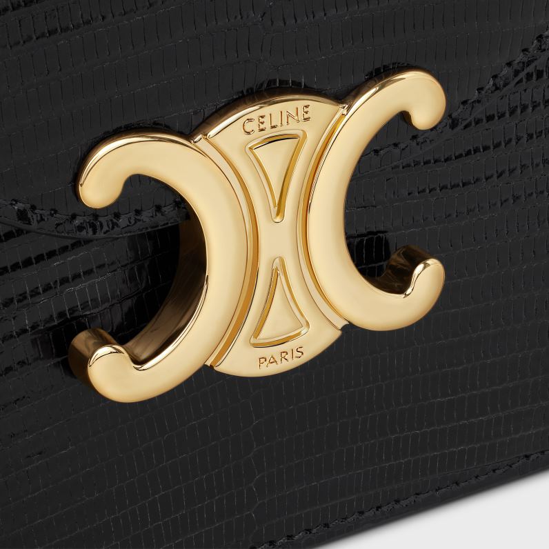 πορτοφόλι σε αλυσίδα margo σε σαύρα γυναίκες CELINE 640PT359 αξεσουάρ μαύρος