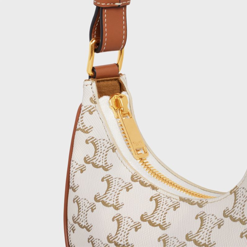 mini ava σε καμβά triomphe & δέρμα μοσχαριού γυναίκες CELINE 640PT385 αξεσουάρ λευκό/μαύρισμα