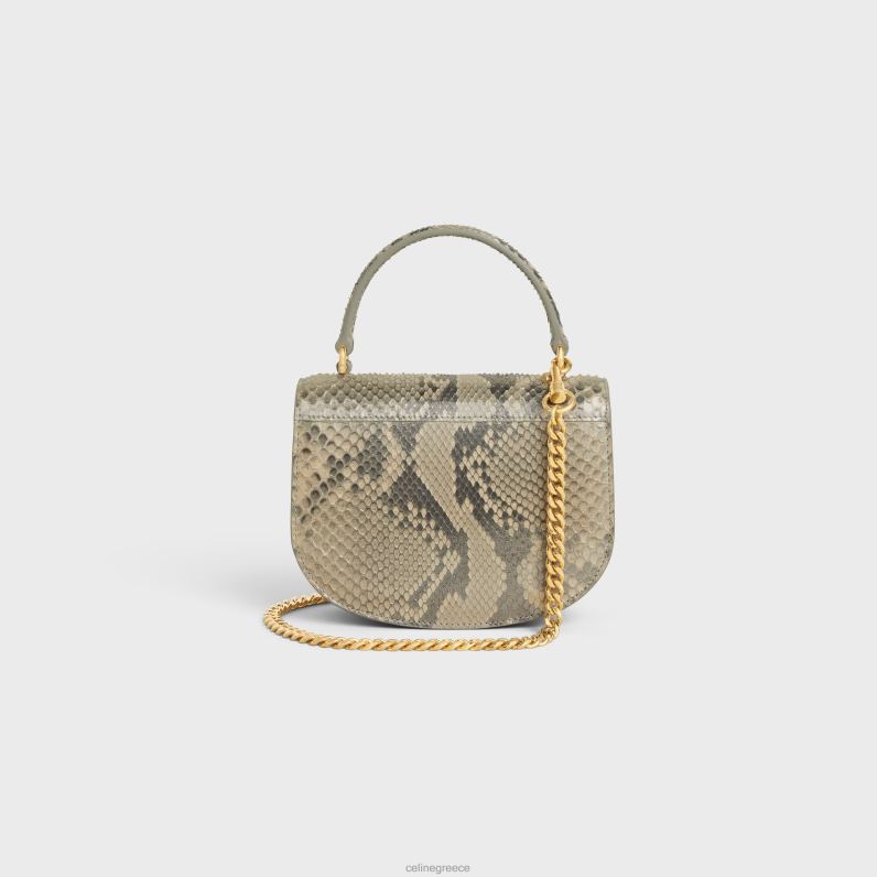 mini αλυσίδα besace clea σε πλαστικοποιημένο πύθωνα γυναίκες CELINE 640PT313 αξεσουάρ φυσικός