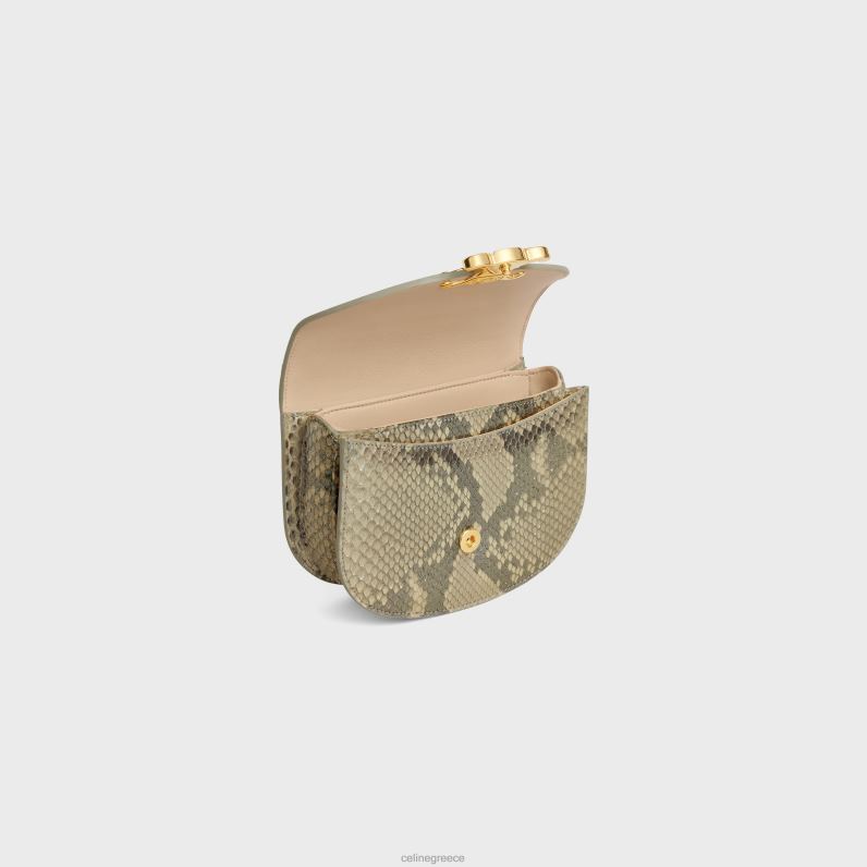 mini αλυσίδα besace clea σε πλαστικοποιημένο πύθωνα γυναίκες CELINE 640PT313 αξεσουάρ φυσικός