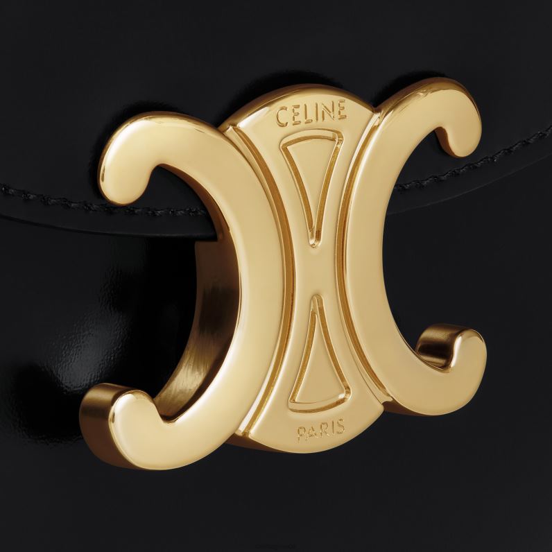 mini besace clea σε γυαλιστερό δέρμα μοσχαριού γυναίκες CELINE 640PT321 αξεσουάρ μαύρος
