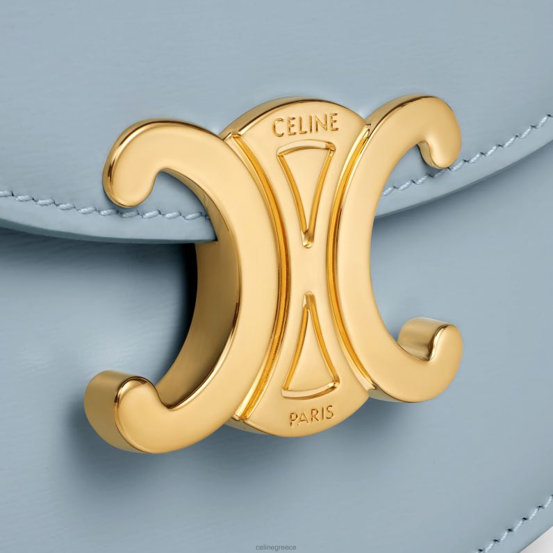 mini besace clea σε γυαλιστερό δέρμα μοσχαριού γυναίκες CELINE 640PT322 αξεσουάρ απαλό μπλε