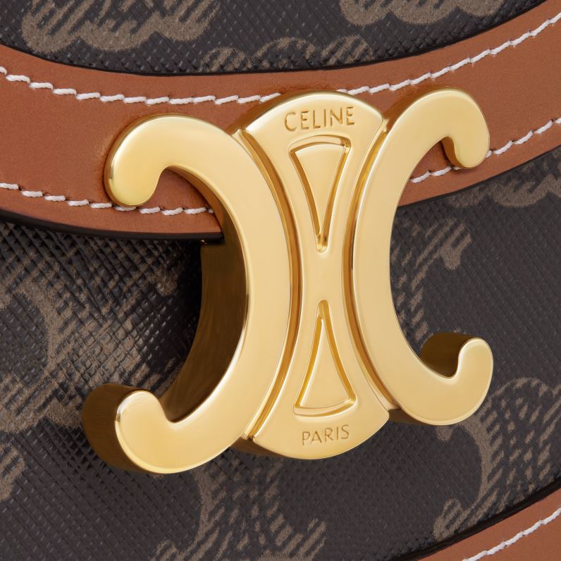 mini besace clea σε καμβά triomphe & δέρμα μοσχαριού γυναίκες CELINE 640PT324 αξεσουάρ βυρσοδέψω