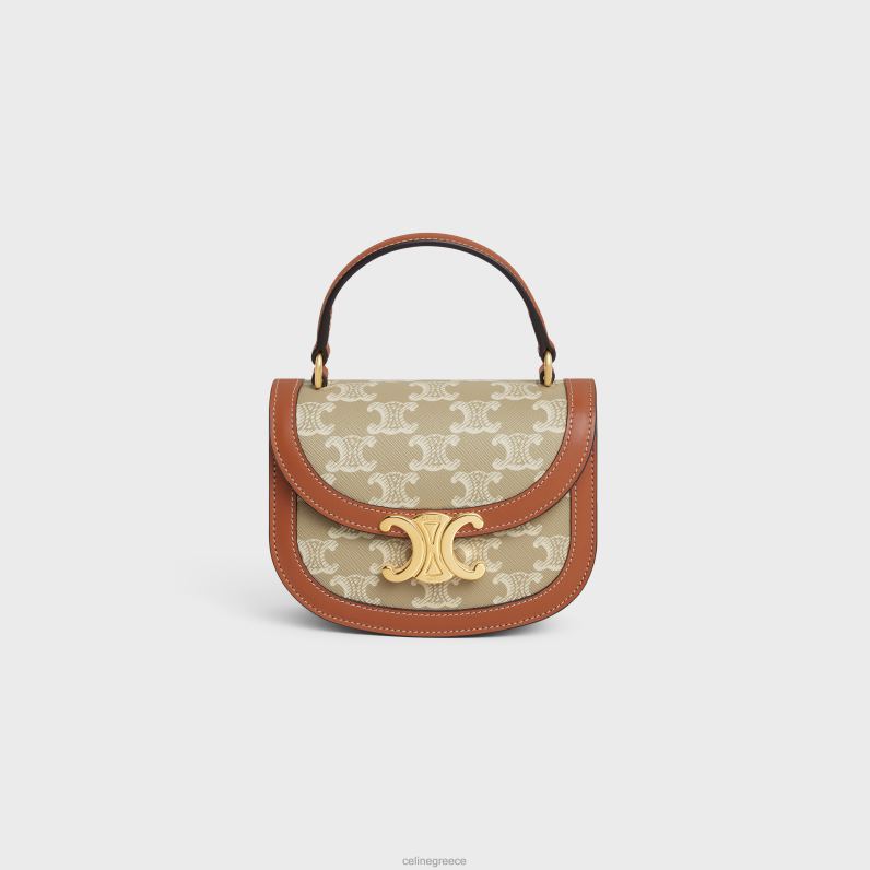 mini besace clea σε καμβά triomphe & δέρμα μοσχαριού γυναίκες CELINE 640PT325 αξεσουάρ grege