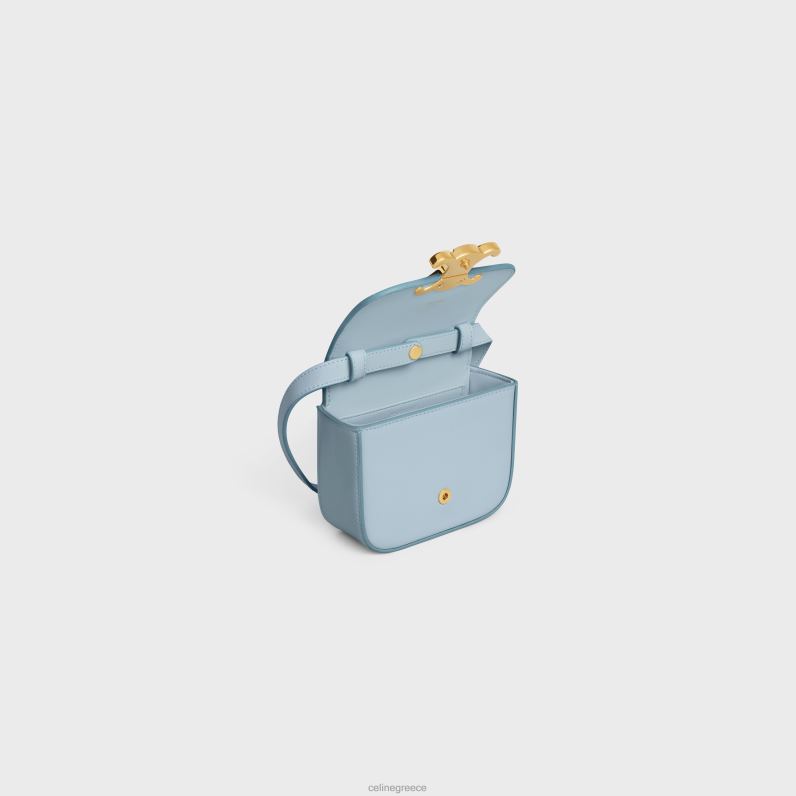 mini claude σε γυαλιστερό δέρμα μοσχαριού γυναίκες CELINE 640PT327 αξεσουάρ απαλό μπλε