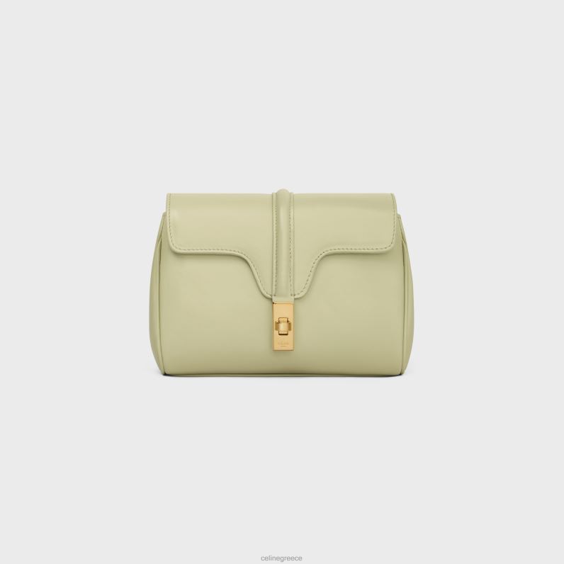 mini soft 16 σε λεία επιδερμίδα μοσχαριού γυναίκες CELINE 640PT395 αξεσουάρ πράσινο αμύγδαλο