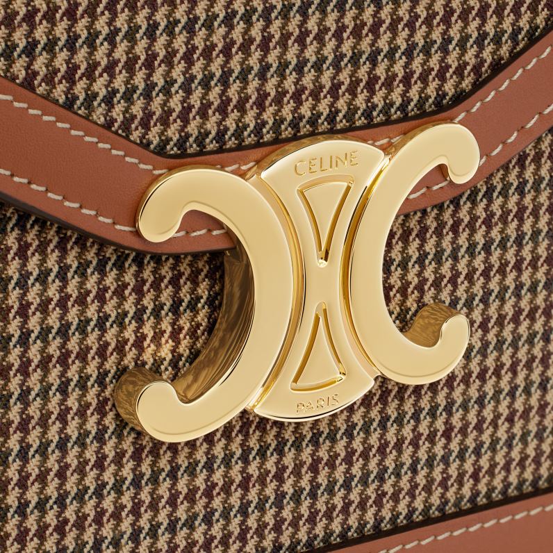 πορτοφόλι σε αλυσίδα μαργκό από ύφασμα pied de poule & δέρμα μοσχαριού γυναίκες CELINE 640PT356 αξεσουάρ πολύχρωμο