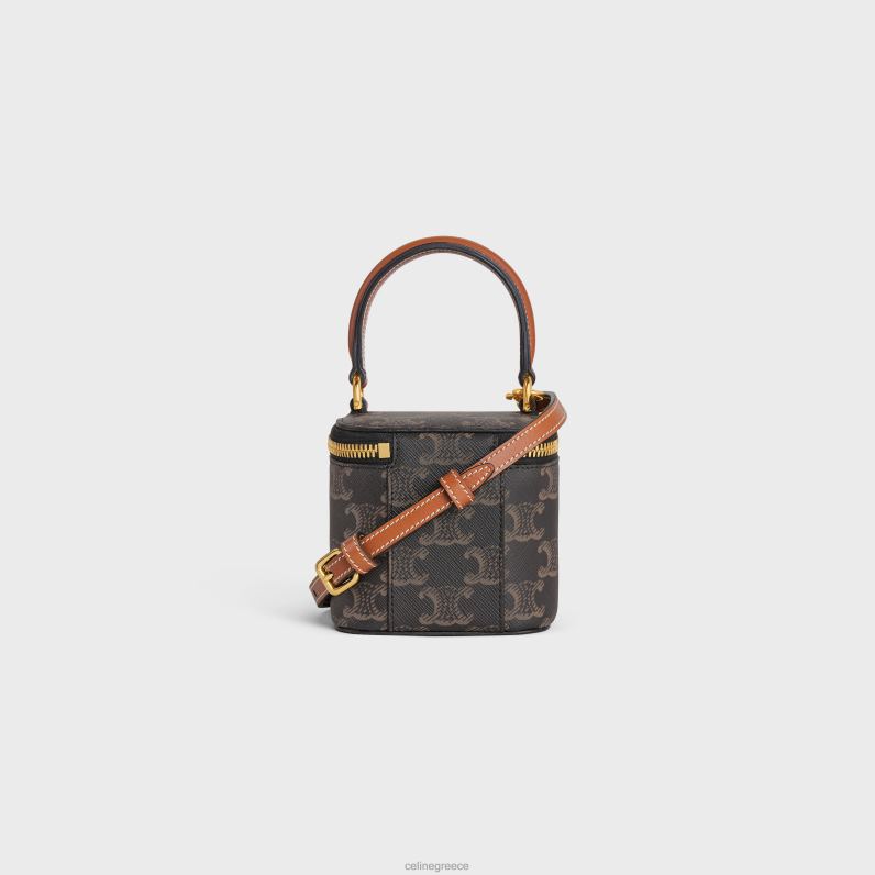 μίνι νεσεσέρ σε καμβά triomphe & δέρμα μοσχαριού γυναίκες CELINE 640PT390 αξεσουάρ βυρσοδέψω