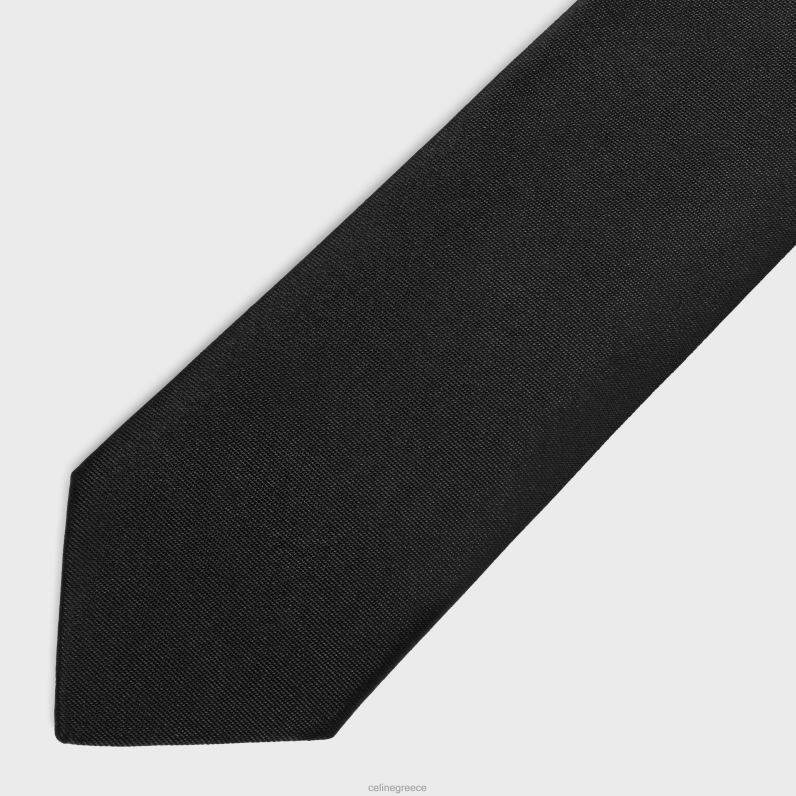 σκέτη γραβάτα σε μεταξωτό σατέν άνδρες CELINE 640PT2265 αξεσουάρ μαύρος