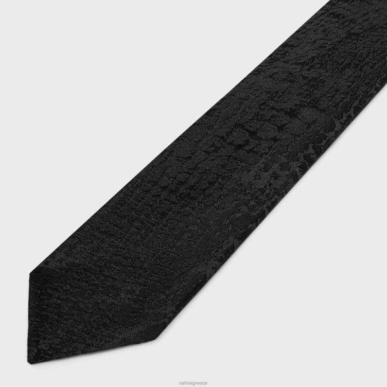 λεπτή γραβάτα σε μεταξωτό ζακάρ άνδρες CELINE 640PT2266 αξεσουάρ μαύρος