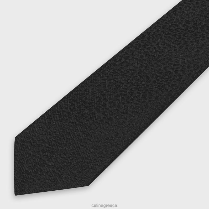 γραβάτα σε μεταξωτό ζακάρ άνδρες CELINE 640PT2268 αξεσουάρ μαύρος