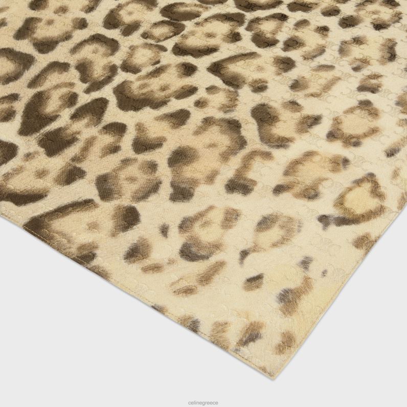 μπαντάνα σε triomphe μεταξωτό ζακάρ γυναίκες CELINE 640PT1218 αξεσουάρ λεοπάρδαλη