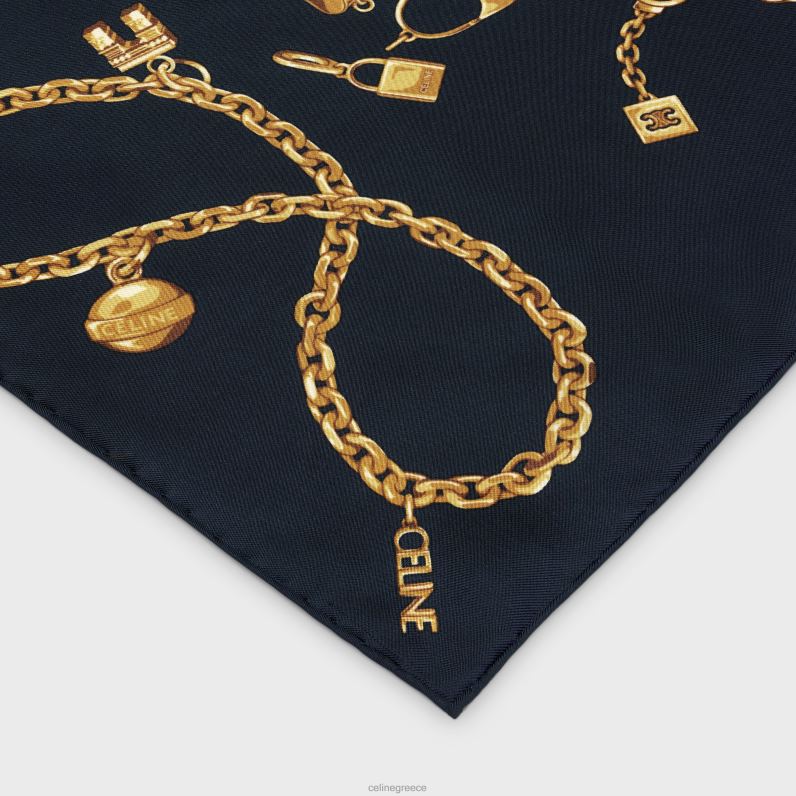 τετράγωνες σε αλυσίδα φούντες μεταξωτό twill γυναίκες CELINE 640PT1205 αξεσουάρ ΠΟΛΕΜΙΚΟ ΝΑΥΤΙΚΟ