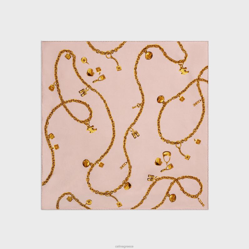 τετράγωνες σε αλυσίδα φούντες μεταξωτό twill γυναίκες CELINE 640PT1206 αξεσουάρ vieux rose