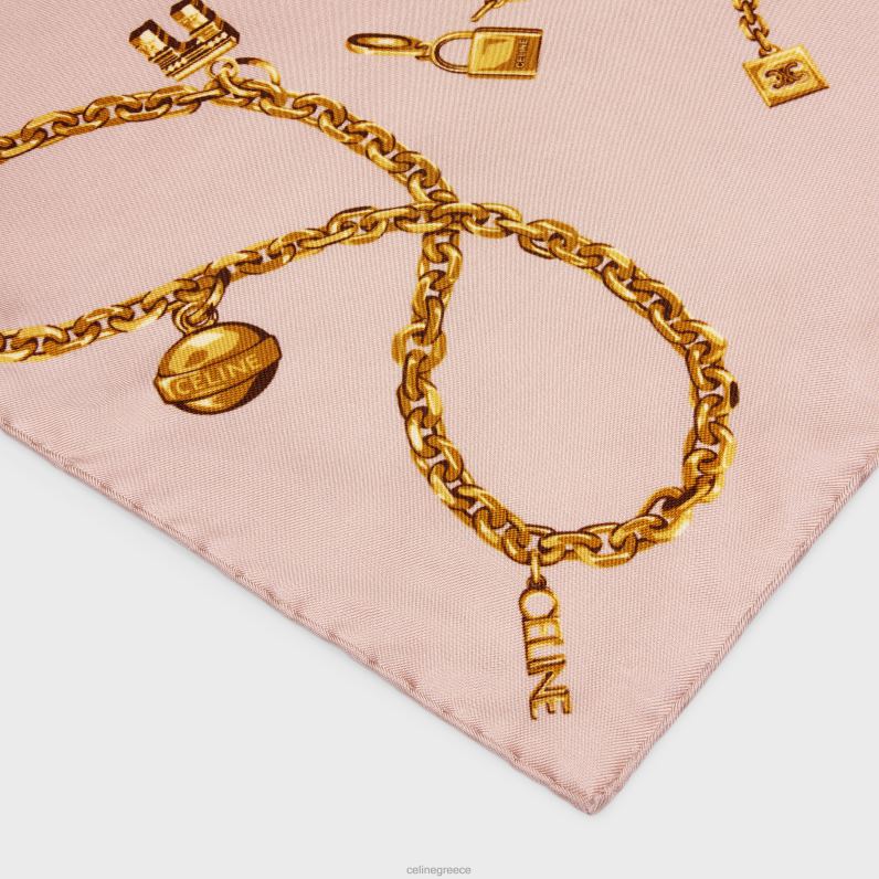 τετράγωνες σε αλυσίδα φούντες μεταξωτό twill γυναίκες CELINE 640PT1206 αξεσουάρ vieux rose