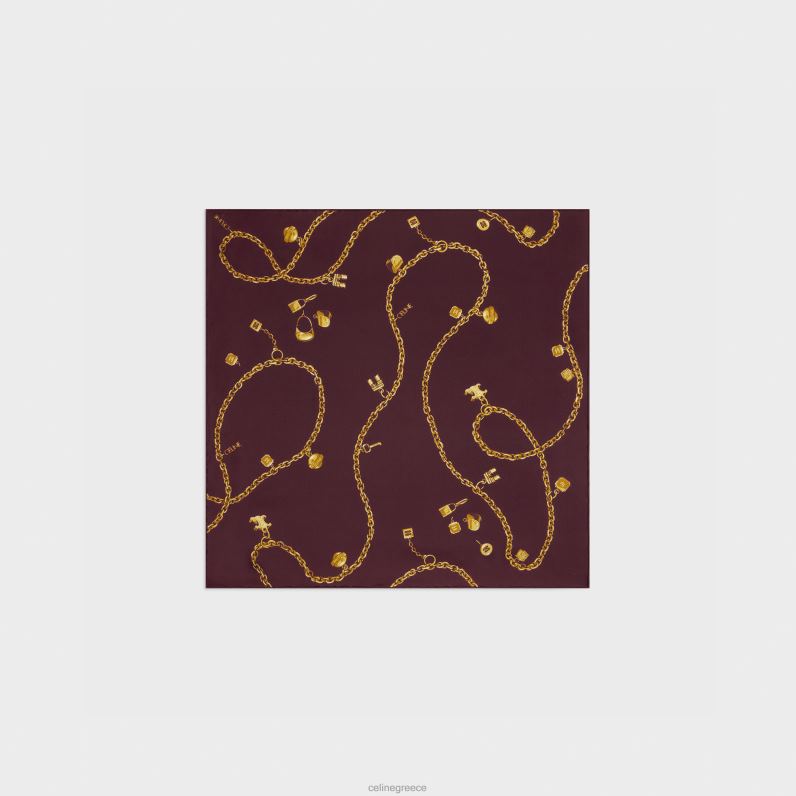 μπαντάνα σε μεταξωτό twill γυναίκες CELINE 640PT1209 αξεσουάρ μπορντό