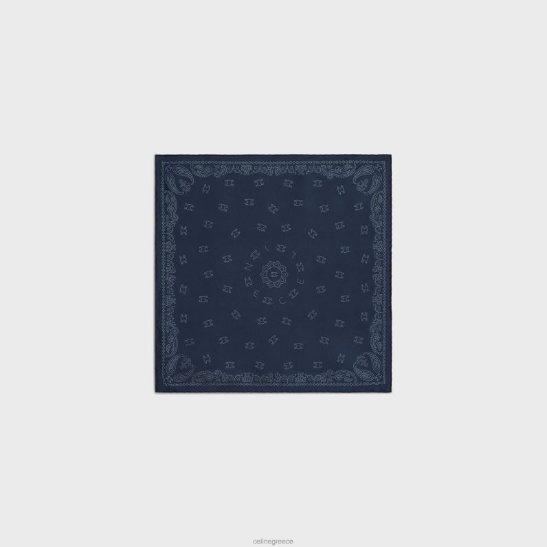 μπαντάνα σε μεταξωτό twill γυναίκες CELINE 640PT1211 αξεσουάρ θαλάσσια/κρέμα