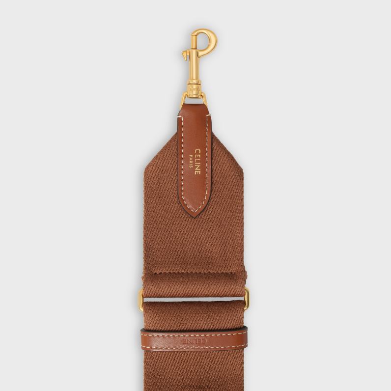 Ρυθμιζόμενο λουράκι από μαλλί με χρυσό φινίρισμα γυναίκες CELINE 640PT440 αξεσουάρ βυρσοδέψω