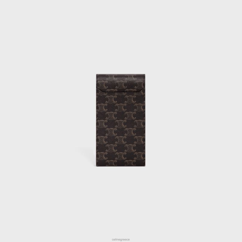θήκη τηλεφώνου triomphe σε καμβά triomphe γυναίκες CELINE 640PT510 αξεσουάρ βυρσοδέψω