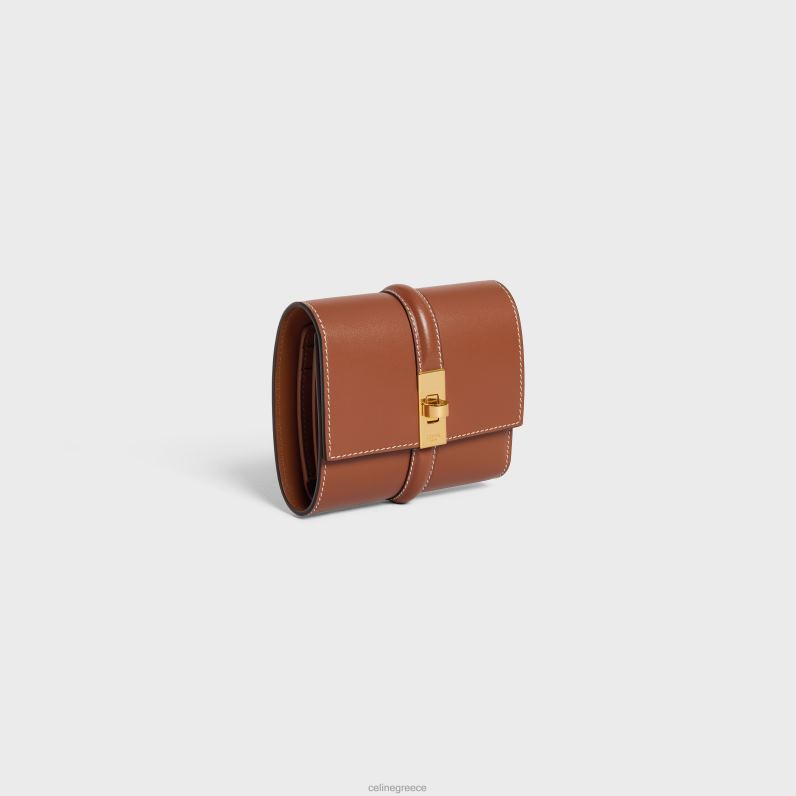 μικρό τρίπτυχο πορτοφόλι 16 σε γυαλιστερό δέρμα μοσχαριού γυναίκες CELINE 640PT467 αξεσουάρ βυρσοδέψω