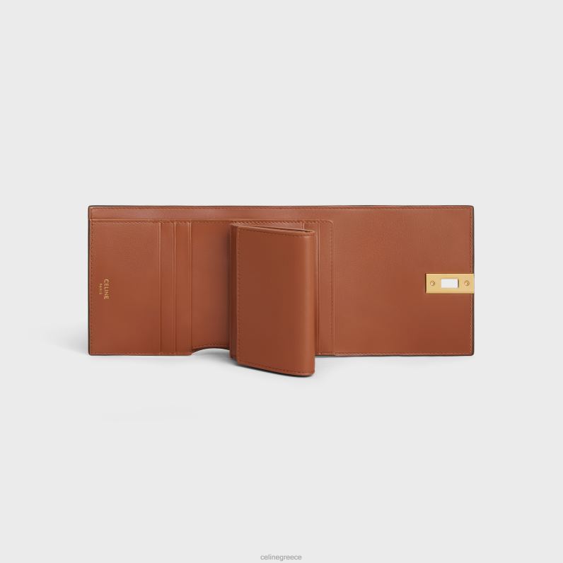 μικρό τρίπτυχο πορτοφόλι 16 σε γυαλιστερό δέρμα μοσχαριού γυναίκες CELINE 640PT467 αξεσουάρ βυρσοδέψω