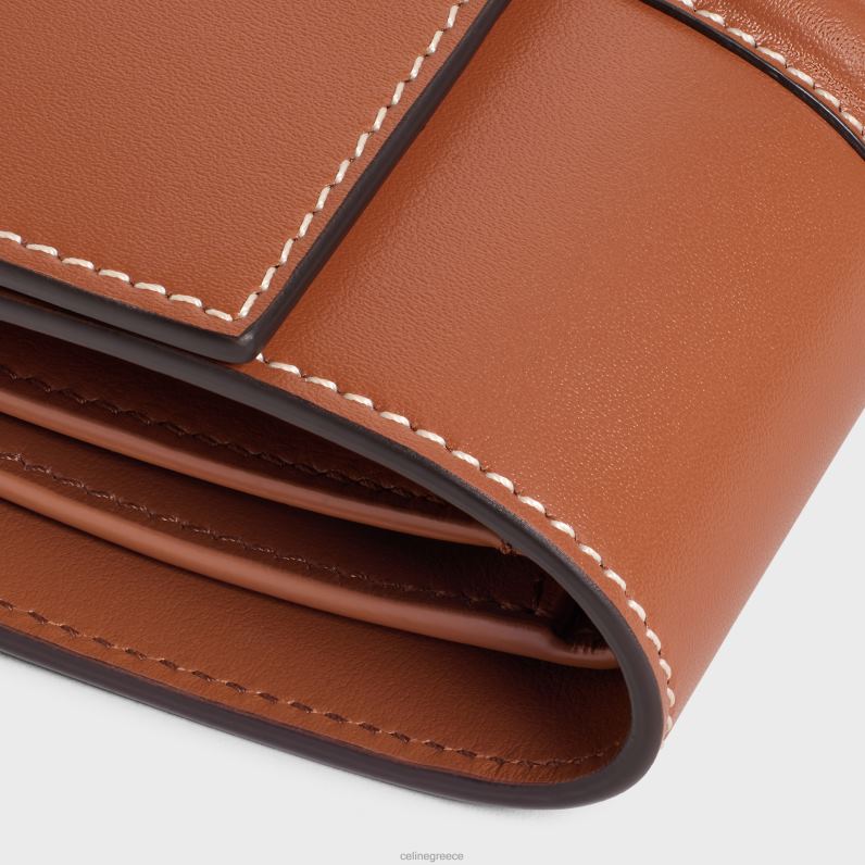 μικρό τρίπτυχο πορτοφόλι 16 σε γυαλιστερό δέρμα μοσχαριού γυναίκες CELINE 640PT467 αξεσουάρ βυρσοδέψω
