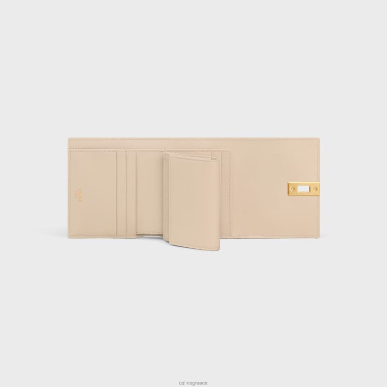 μικρό τρίπτυχο πορτοφόλι 16 σε γυαλιστερό δέρμα μοσχαριού γυναίκες CELINE 640PT468 αξεσουάρ γυμνός