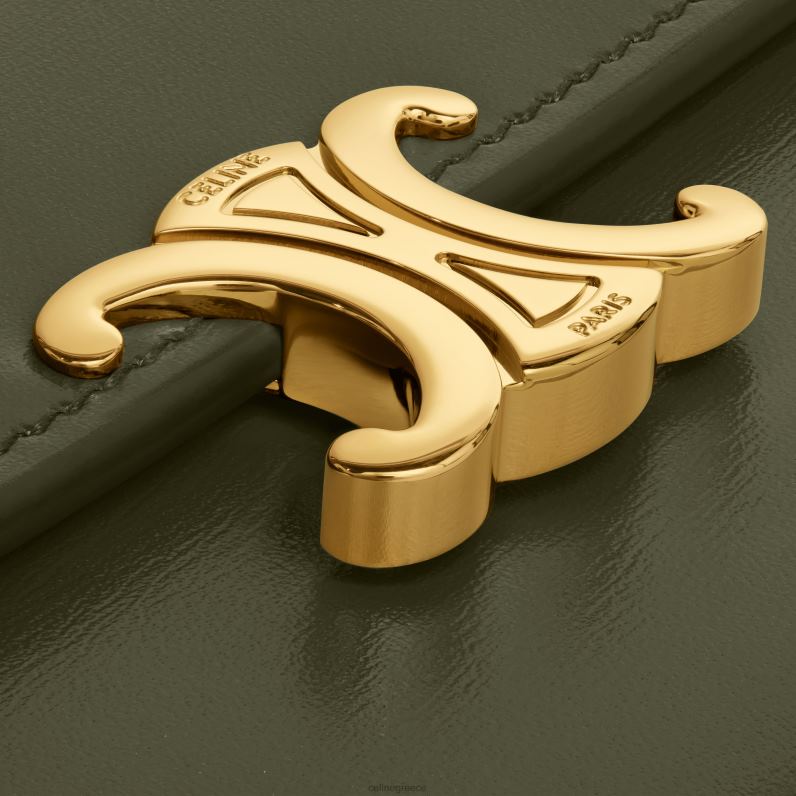 μεγάλο πορτοφόλι θρίαμβος σε γυαλιστερό δέρμα μοσχαριού γυναίκες CELINE 640PT398 αξεσουάρ μαύρη ελιά