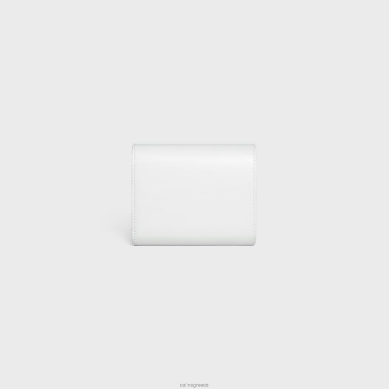 μικρό πορτοφόλι θρίαμβος σε γυαλιστερό δέρμα μοσχαριού γυναίκες CELINE 640PT400 αξεσουάρ blanc de blanc