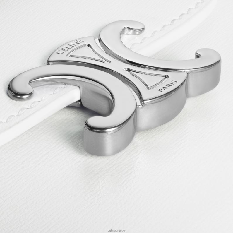 μικρό πορτοφόλι θρίαμβος σε γυαλιστερό δέρμα μοσχαριού γυναίκες CELINE 640PT400 αξεσουάρ blanc de blanc